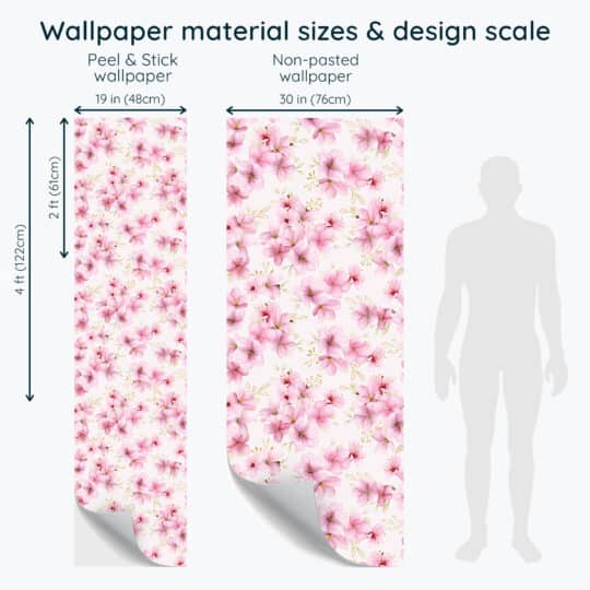 Non-pasted and Peel and stick Pink blossom floral design and pattern preview