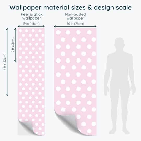 Non-pasted and Peel and stick Pink dot design and pattern preview