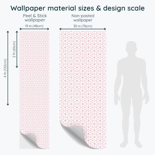 Non-pasted and Peel and stick Pink geometric floral design and pattern preview