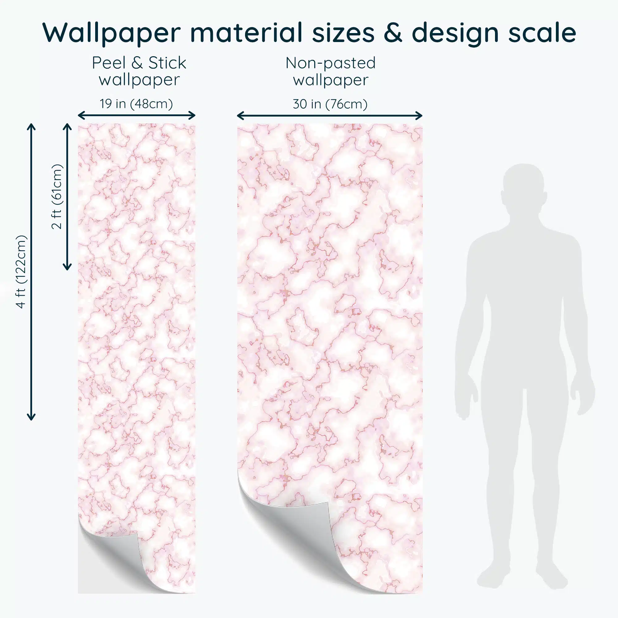 Pink Marble Wallpaper Rose Gold Purple Pastel Peel and Stick 