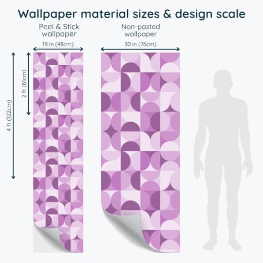 Non-pasted and Peel and stick Purple midcentury geometric design and pattern preview