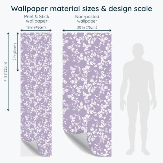 Non-pasted and Peel and stick Purple sakura design and pattern preview