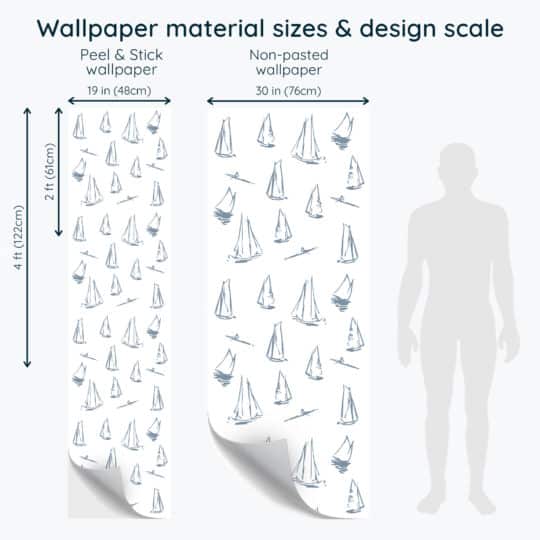 Non-pasted and Peel and stick Sailboat design and pattern preview