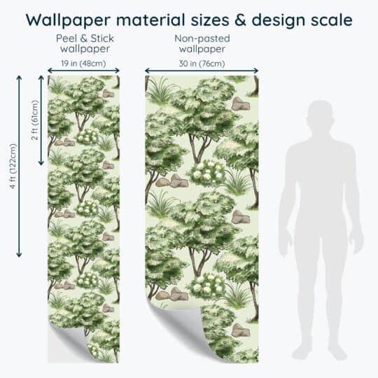 Non-pasted and Peel and stick Scenic tree design and pattern preview