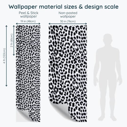 Non-pasted and Peel and stick Snow leopard pattern design and pattern preview