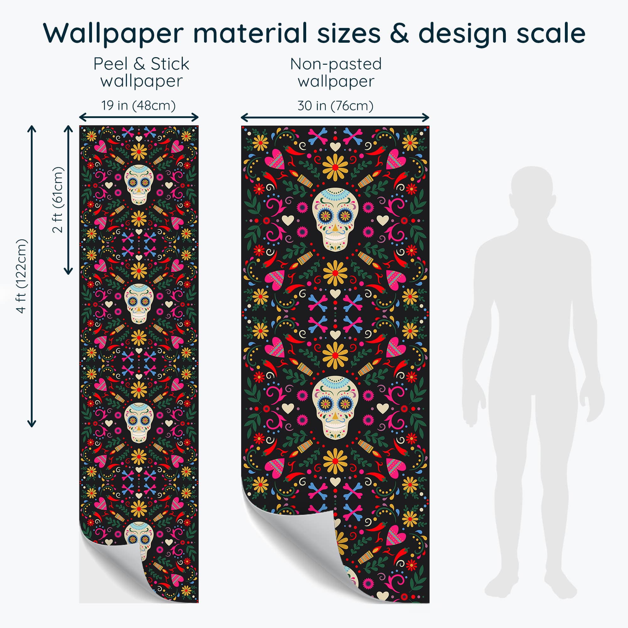 Sugar skull wallpaper - Peel and Stick or Non-Pasted
