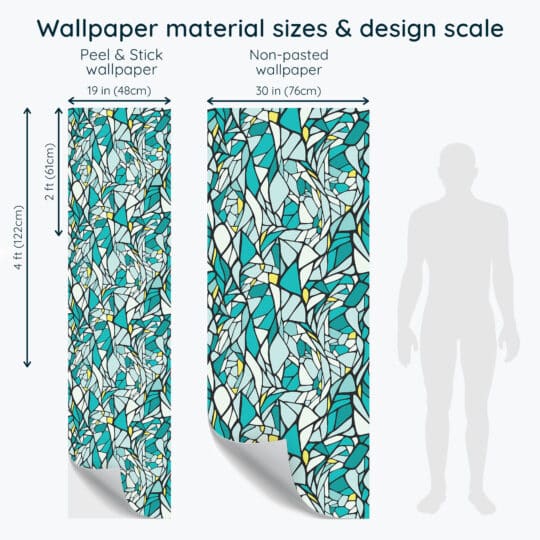 Non-pasted and Peel and stick Teal mosaic design and pattern preview
