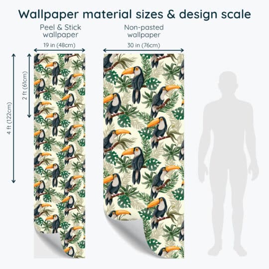 Non-pasted and Peel and stick Toucan design and pattern preview