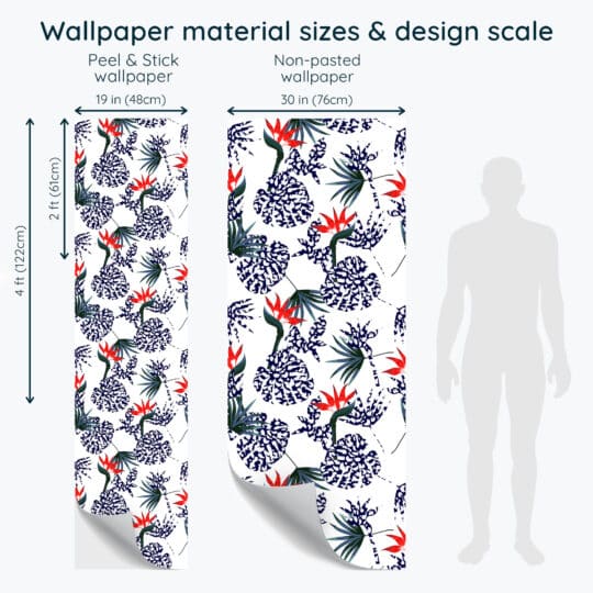 Non-pasted and Peel and stick Tropical floral design and pattern preview