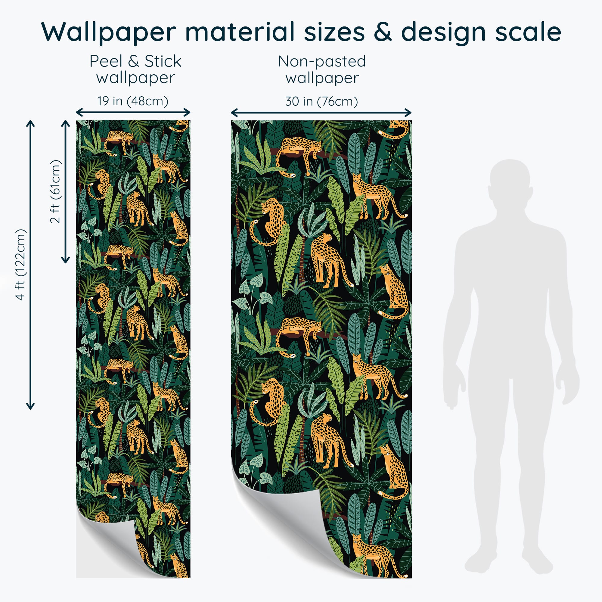 Non-pasted and Peel and stick Tropical Jungle design and pattern preview