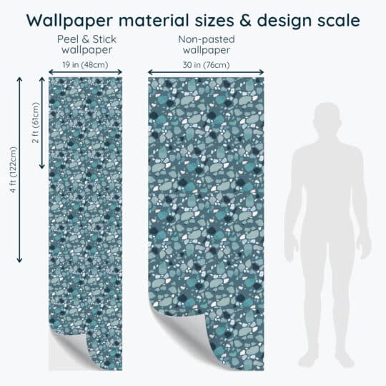Non-pasted and Peel and stick Turquoise terrazzo design and pattern preview