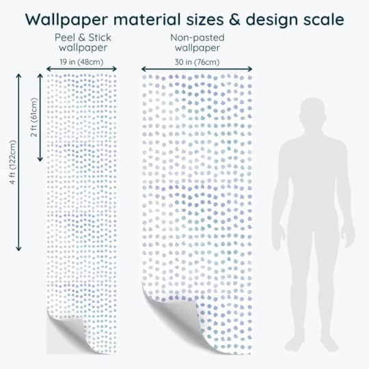 Non-pasted and Peel and stick Watercolor dots design and pattern preview