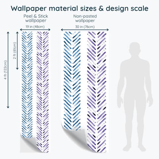 Non-pasted and Peel and stick Watercolor herringbone design and pattern preview