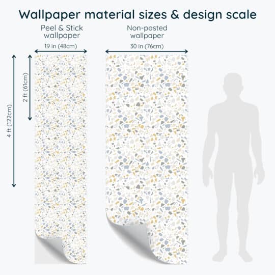 Non-pasted and Peel and stick Yellow and gray terrazzo design and pattern preview
