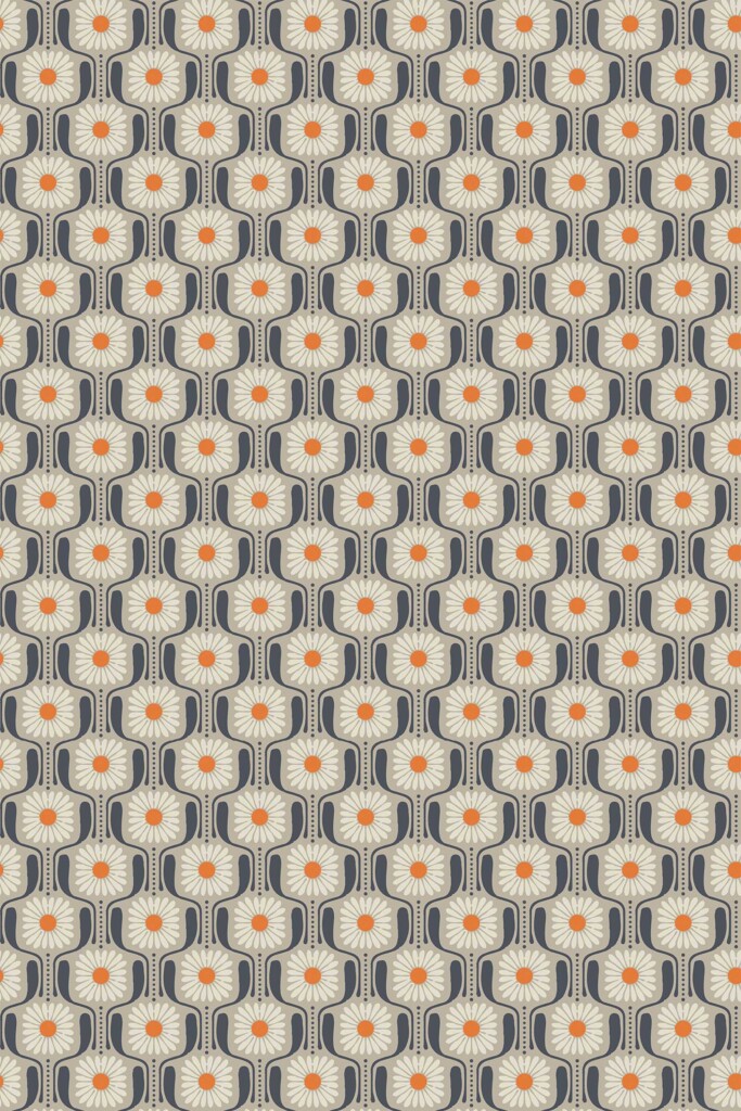 Fancy Walls peel and stick wallpaper with dotted beige floral motif