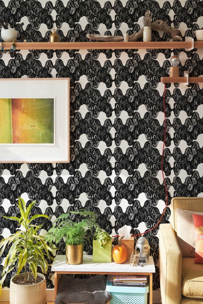 Black and white peel and stick wallpaper in Bold style from Fancy Walls