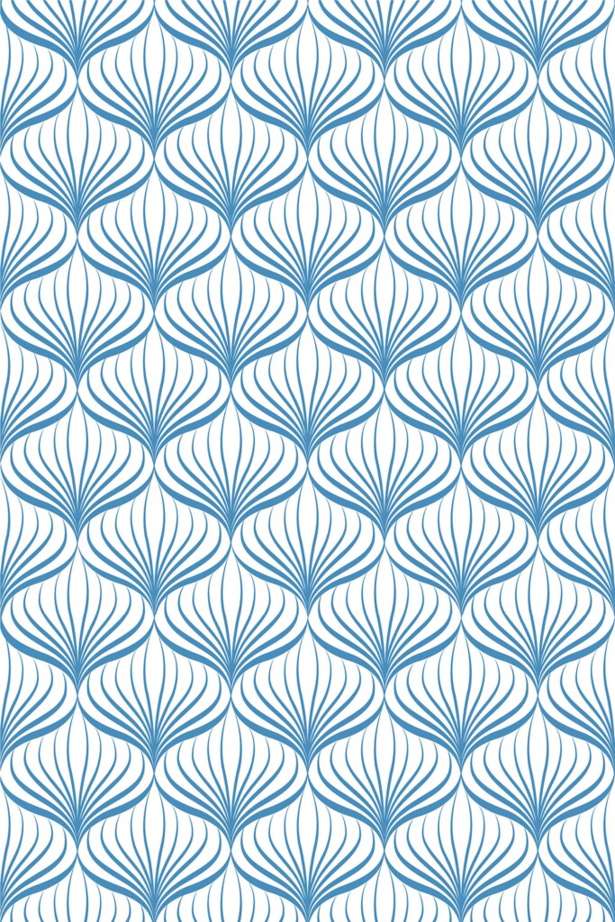 Blue and white line art self-adhesive wallpaper for dentists by Fancy Walls