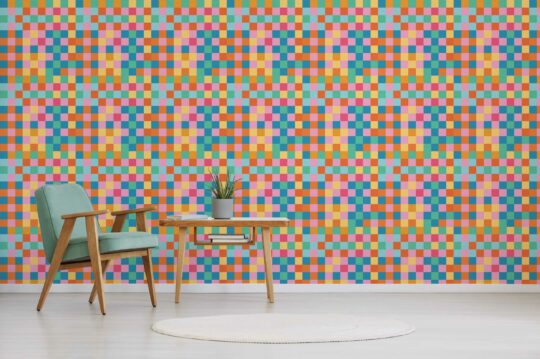 Bold check wallpaper for any room from Fancy Walls