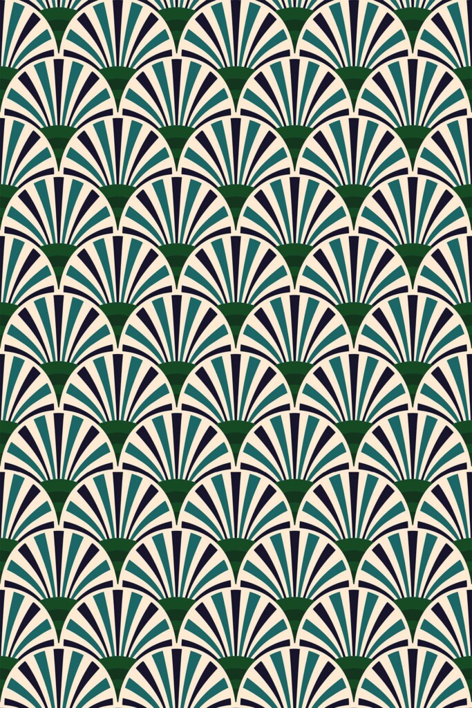 Accent wall emerald green geometric wallpaper by Fancy Walls