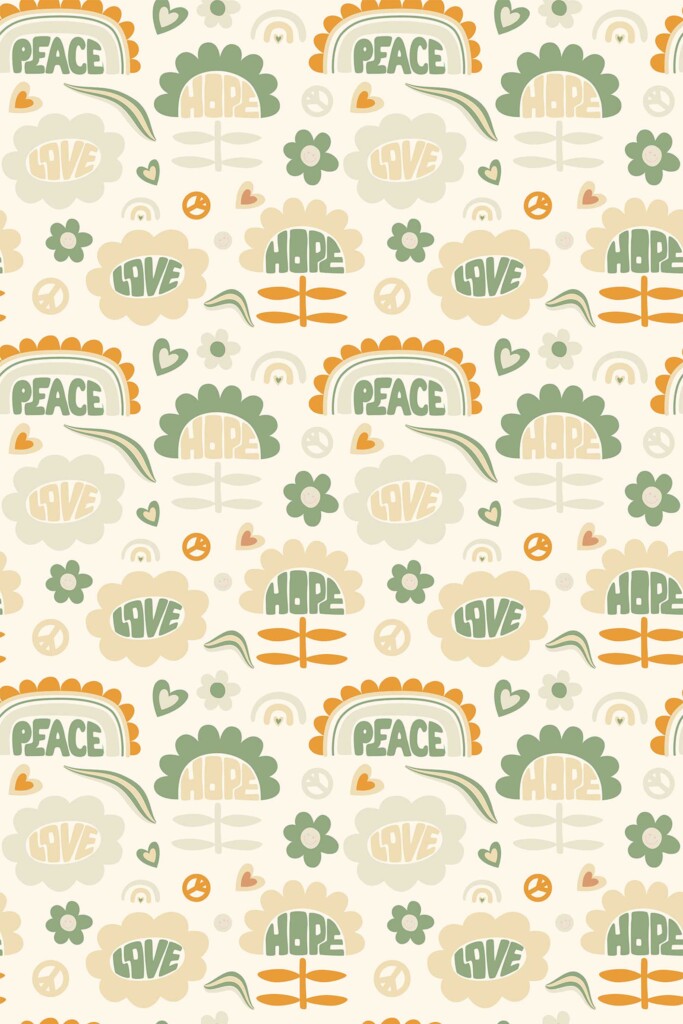 Fancy Walls wallpaper for walls with groovy beige pattern