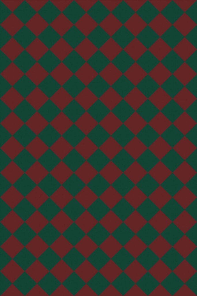 Self-adhesive wallpaper with green check pattern for Christmas by Fancy Walls