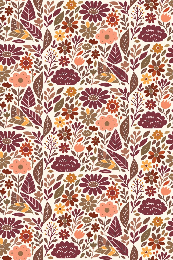 Fancy Walls self-adhesive wallpaper with burgundy floral design