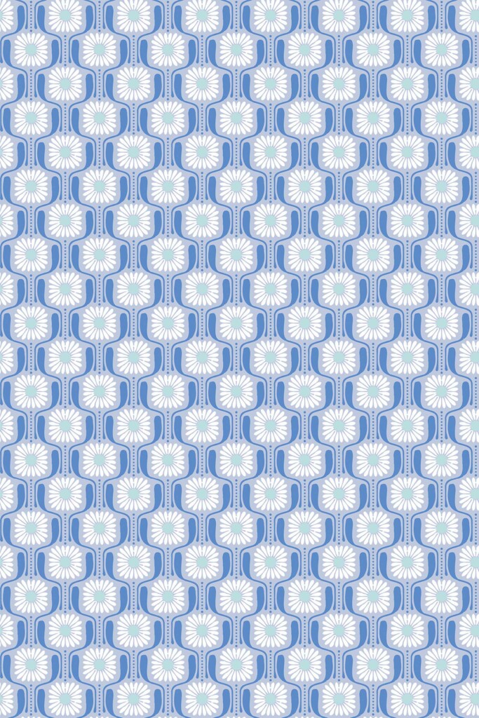 Light blue floral peel and stick wallpaper from Fancy Walls