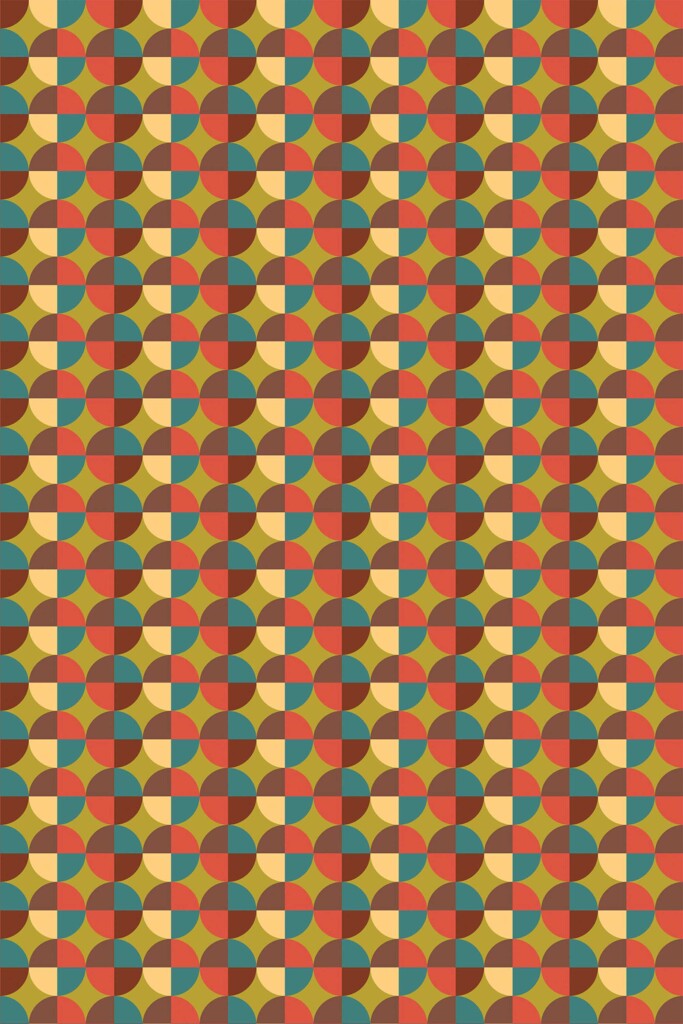 Fancy Walls peel and stick wallpaper with orange retro geometric pattern