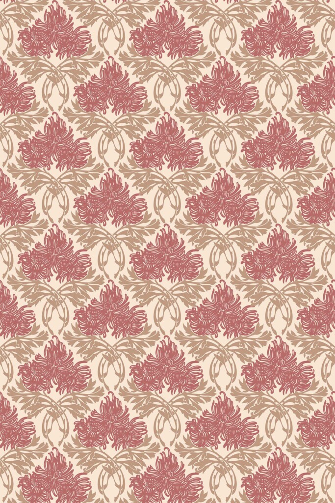 Traditional wallpaper with Rust Floral design by Fancy Walls