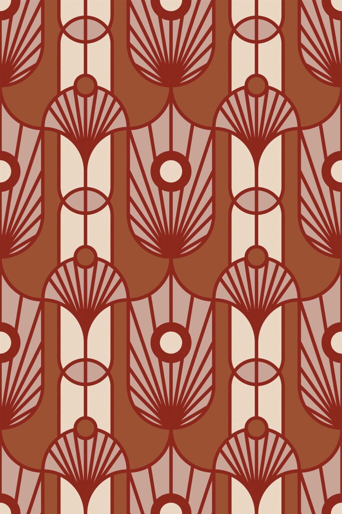 Fancy Walls terracotta art deco wallpaper for stylish living room walls