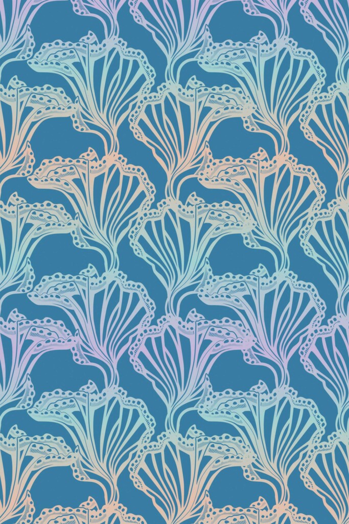 Unpasted Abstract Gradient Nautical blue wallpaper by Fancy Walls.