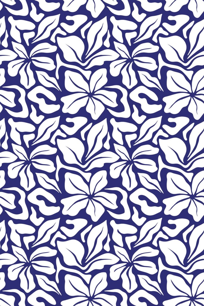 Blue and white Floral wallpaper for walls by Fancy Walls removable wallpaper
