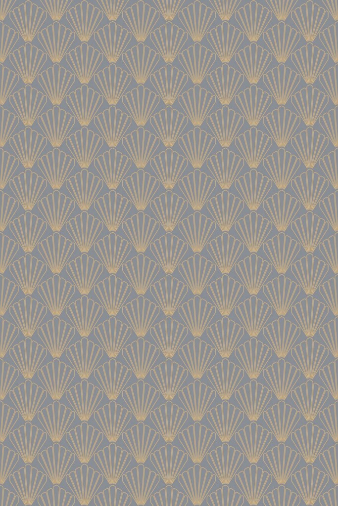 Traditional wallpaper in gray Classic Seashell pattern by Fancy Walls.