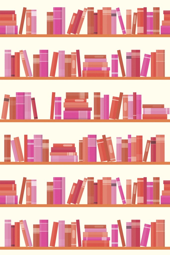 Fancy Walls removable wallpaper featuring pink fun book scene