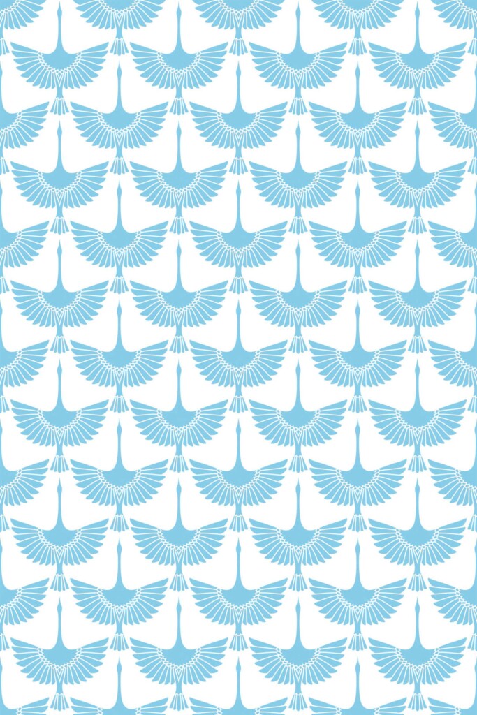 Sky Blue Birds blue and white self-adhesive wallpaper by Fancy Walls.