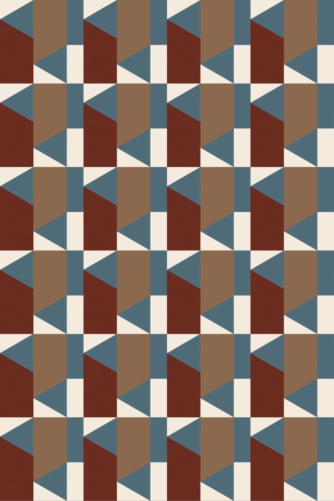 Traditional terracotta geometric wallpaper by Fancy Walls