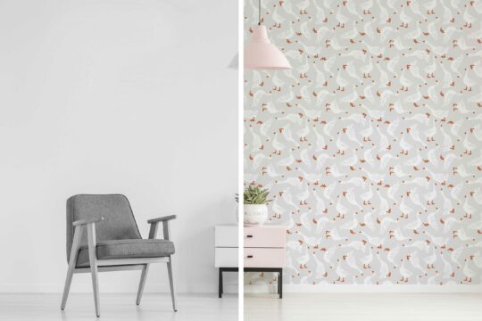 Serene Gray Flight removable wallpaper by Fancy Walls