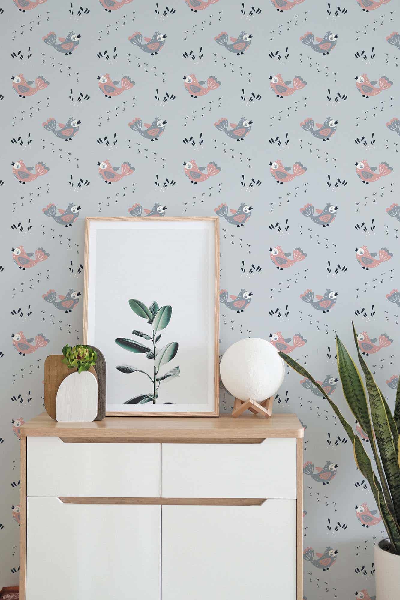 Bird nursery wallpaper - Peel and Stick or Non-Pasted