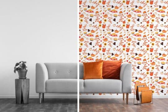 orange nursery peel and stick removable wallpaper