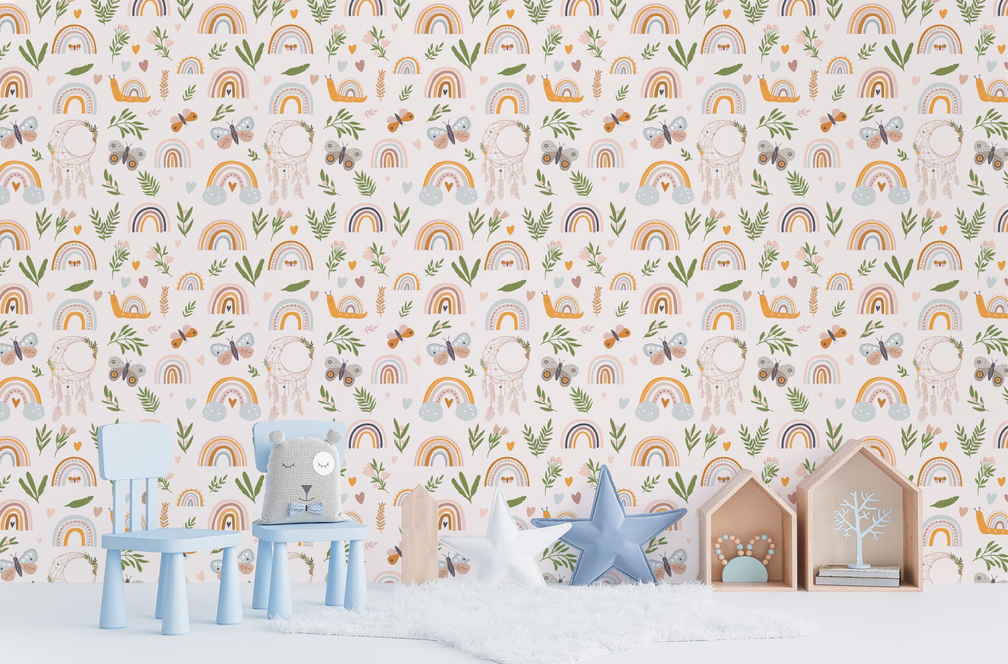 Boho nursery Wallpaper - Peel and Stick or Non-Pasted | Save 25%