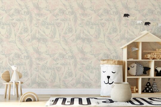 beige nursery peel and stick removable wallpaper