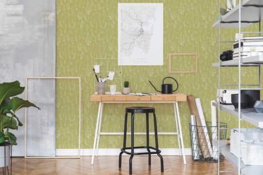 green home office peel and stick removable wallpaper