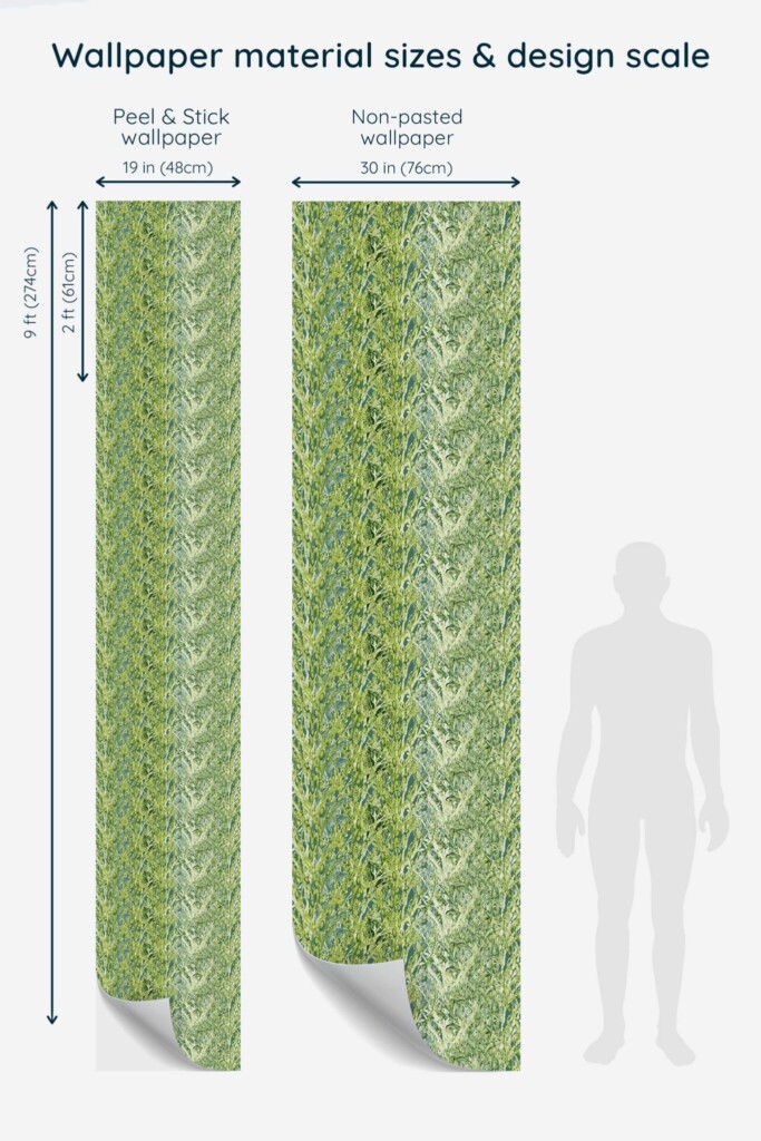 Fancy Walls olive green plant and tree wallpaper for walls with three-dimensional pattern