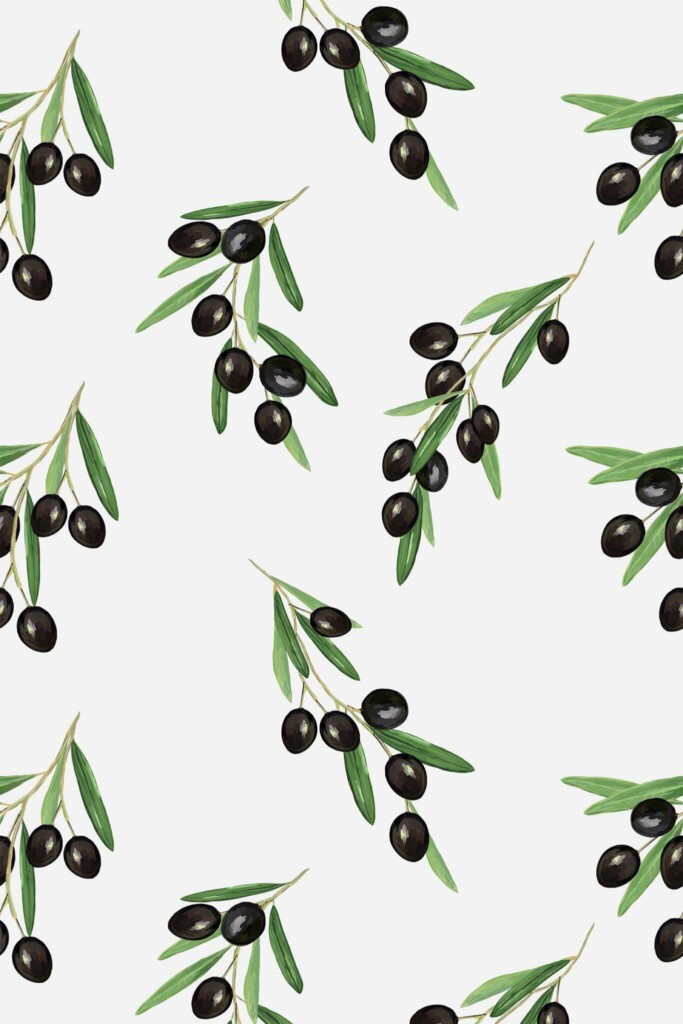 Pattern repeat of Olive removable wallpaper design