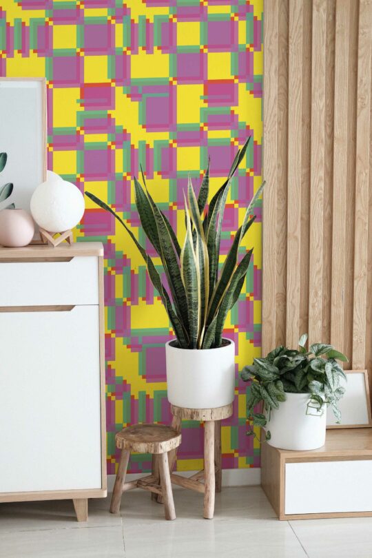 op art colorful traditional wallpaper