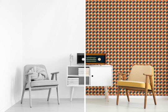 orange stick and peel wallpaper