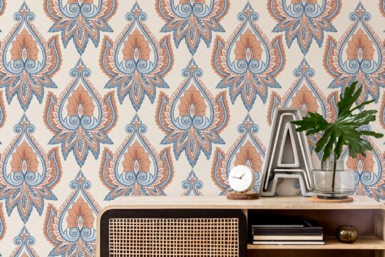 orange and blue living room peel and stick removable wallpaper