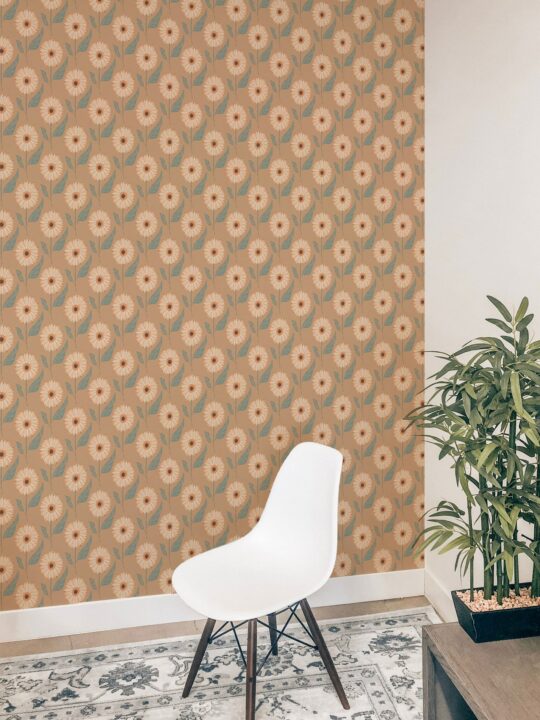 Aesthetic sunflower peel and stick removable wallpaper