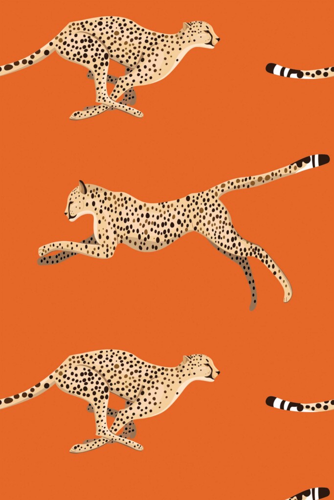 Fancy Walls Orange Cheetah traditional wallpaper