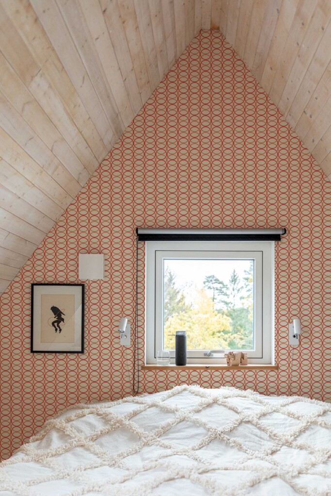 Fancy Walls removable wallpaper in orange geometric circle design